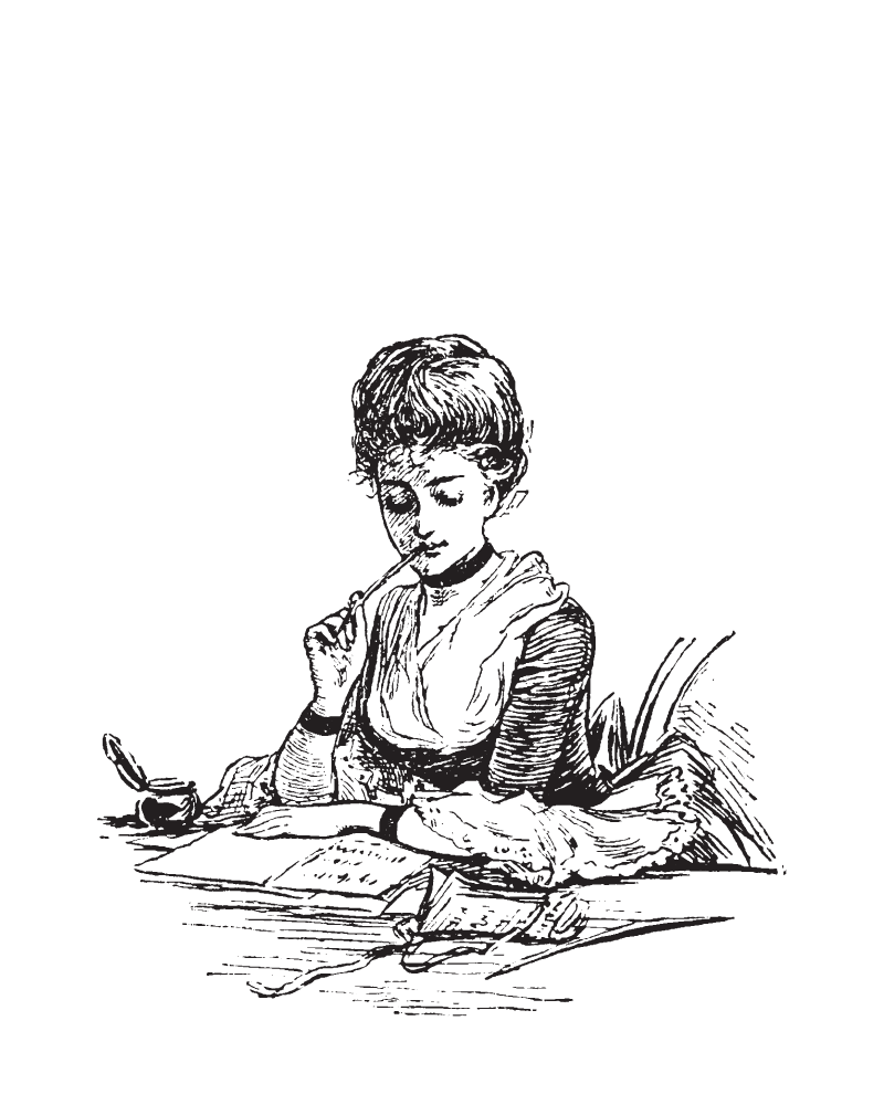 Woman writing a letter to Empress