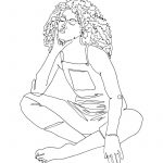 bored woman sitting and healing